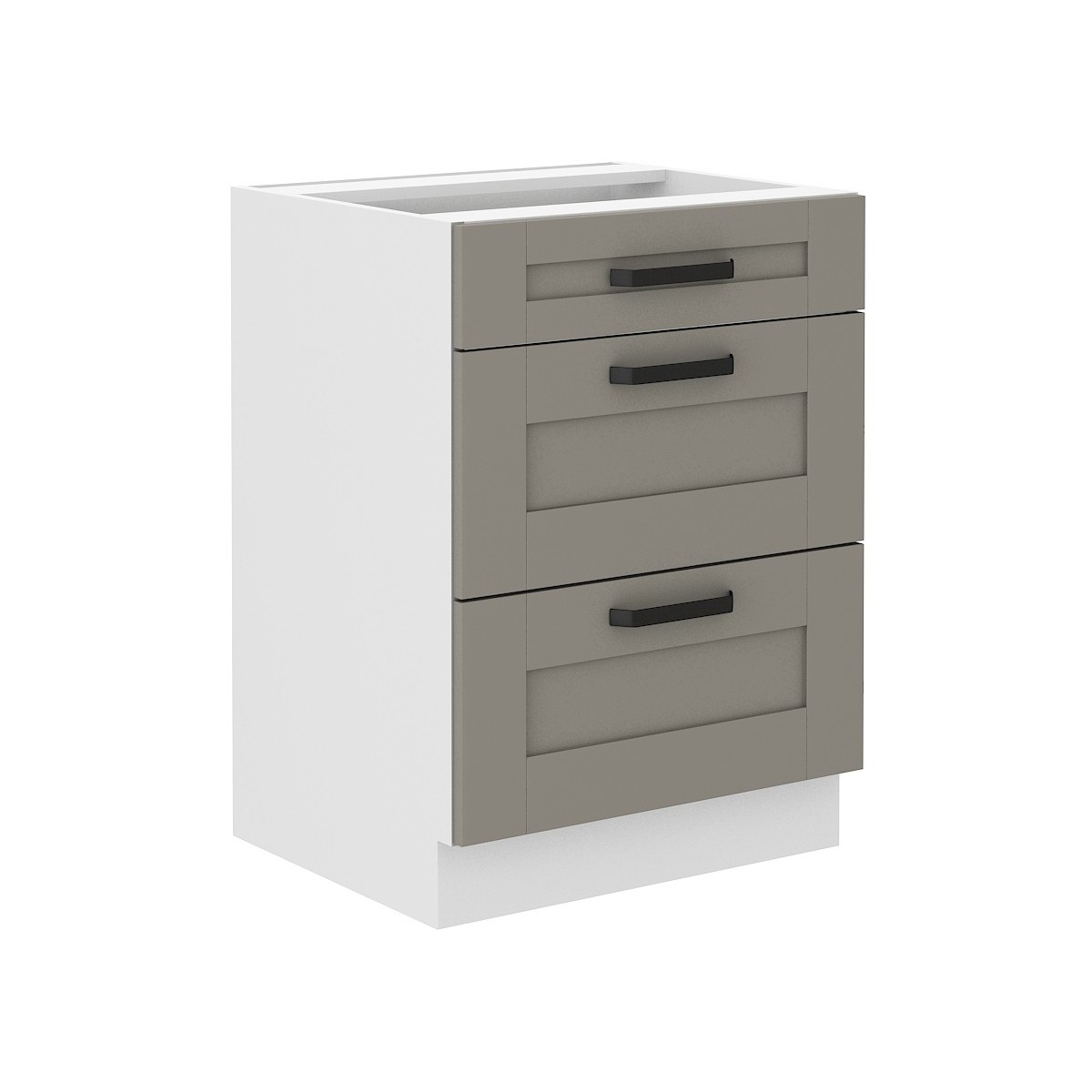 Szafka kuchenna dolna 60 cm LUNA 60D 3S BB WHCG szaro biała mat