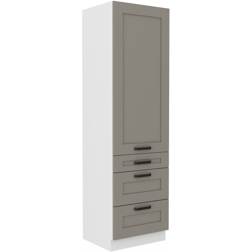 Szafka kuchenna dolna 60 cm słupek LUNA 60DKS 210 3S 1F WHCG szaro biała mat