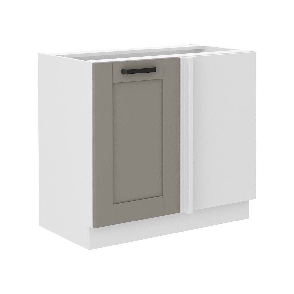Szafka kuchenna dolna narożna dostawna 105 cm LUNA 105DN 1F BB WHCG szaro biała mat