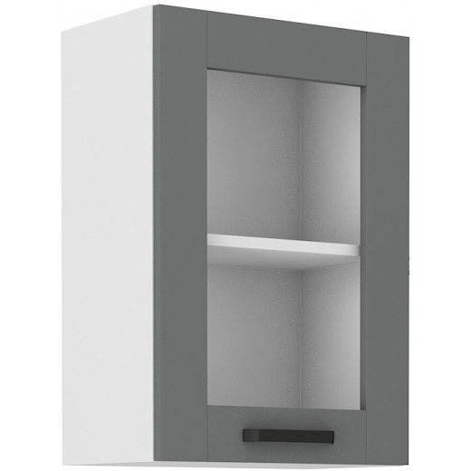 Szafka kuchenna górna 40 cm LUNA 40GS 72 1F WHDG szaro biała mat