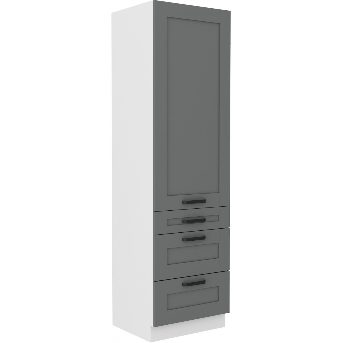 Szafka kuchenna dolna 60 cm słupek LUNA 60DKS 210 3S 1F WHDG szaro biała mat