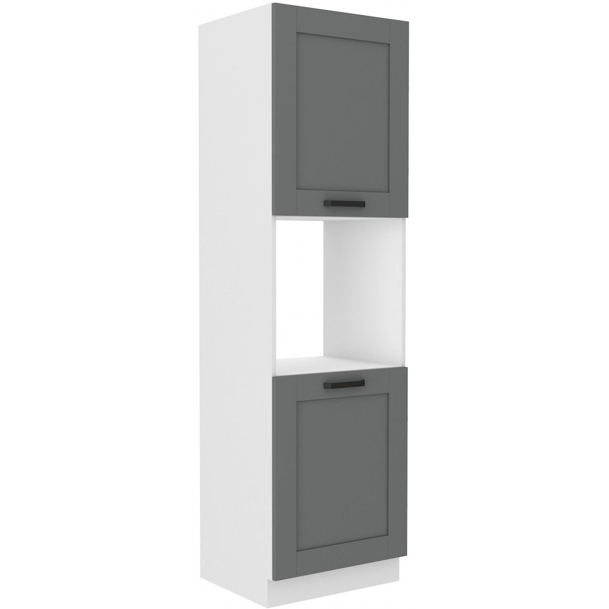 Szafka kuchenna dolna na piekarnik 60 cm słupek LUNA 60DP 210 2F WHDG szaro biała mat