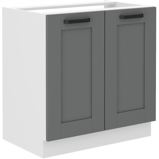 Szafka kuchenna pod zlew 80 cm szara LUNA 80ZL 2F BB WHDG