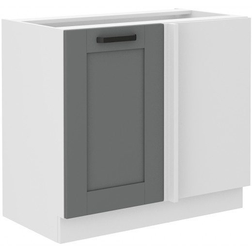Szafka kuchenna dolna narożna dostawna 105 cm LUNA 105DN 1F BB WHDG szaro biała mat