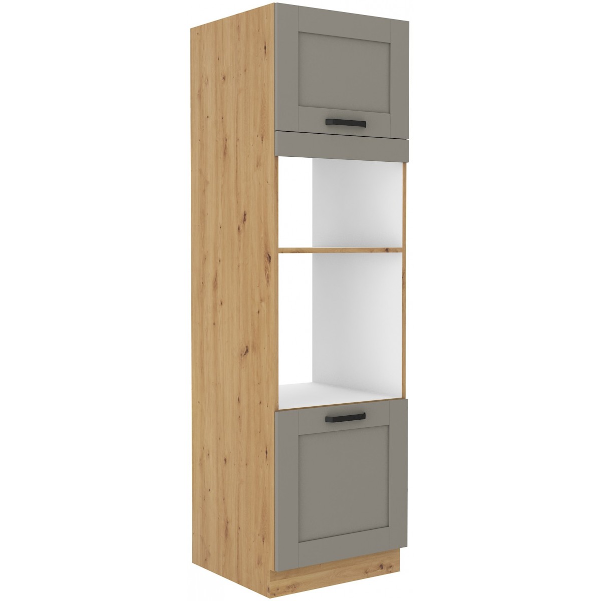 Szafka kuchenna dolna na piekarnik i mikrofalę 60 cm słupek LUNA 60DPM 210 2F CGAR mat