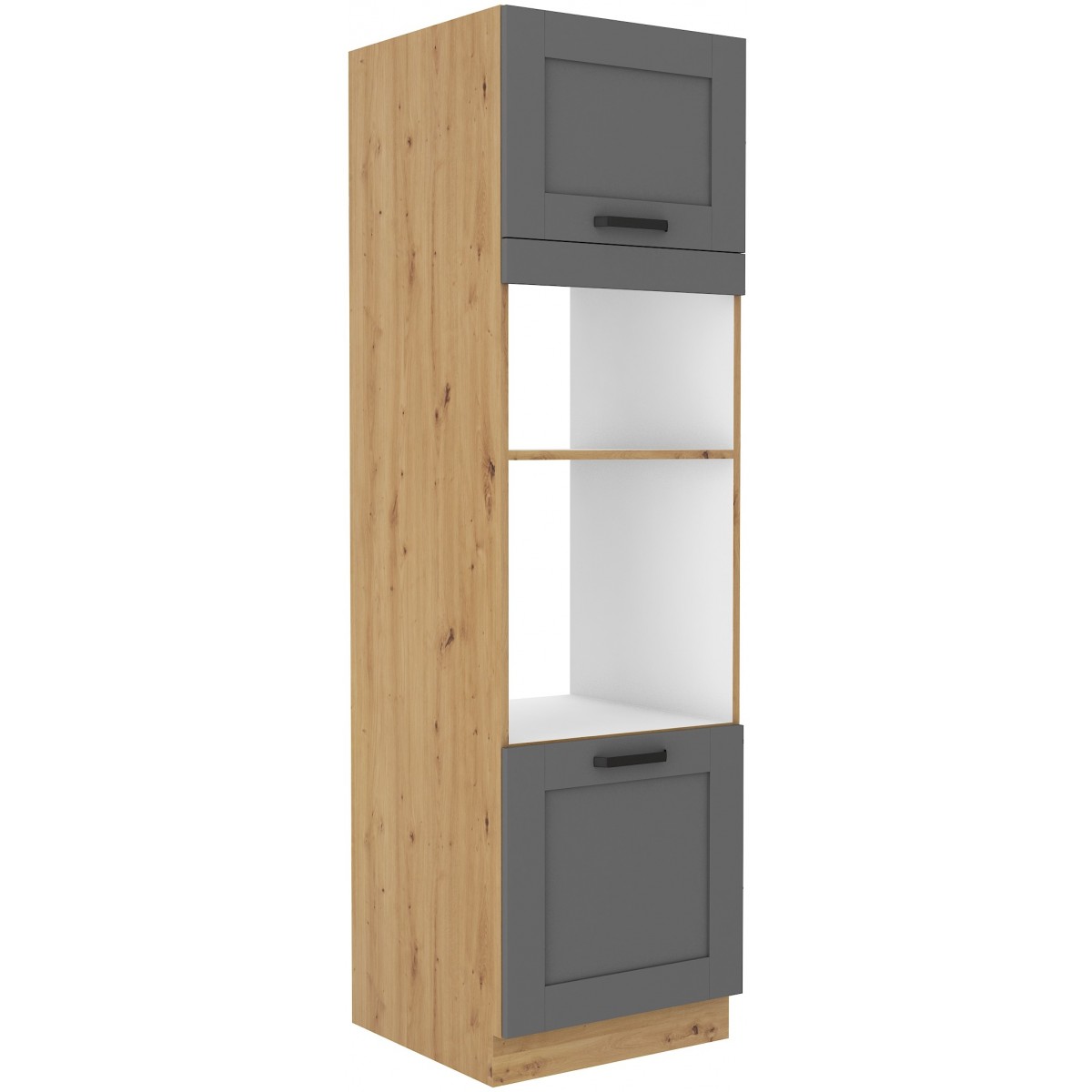 Szafka kuchenna dolna na piekarnik i mikrofalę 60 cm słupek LUNA 60DPM 210 2F DGAR mat