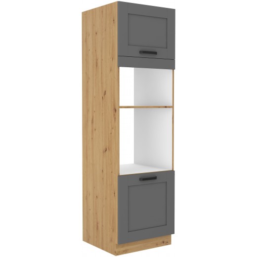 Szafka kuchenna dolna na piekarnik i mikrofalę 60 cm słupek LUNA 60DPM 210 2F DGAR mat