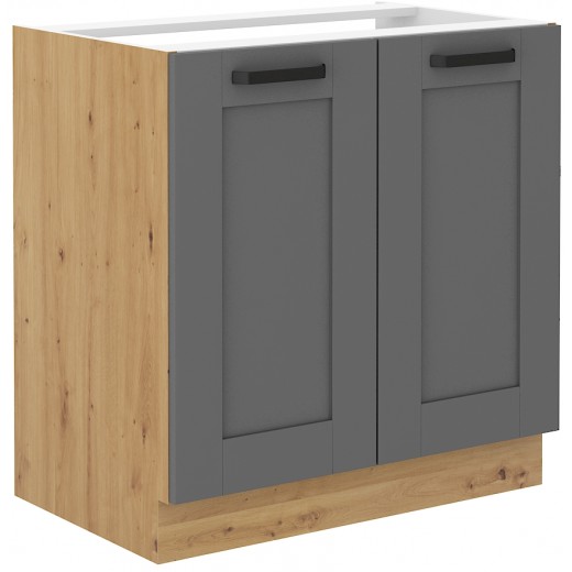 Szafka kuchenna pod zlew 80 cm szara LUNA 80ZL 2F BB DGAR