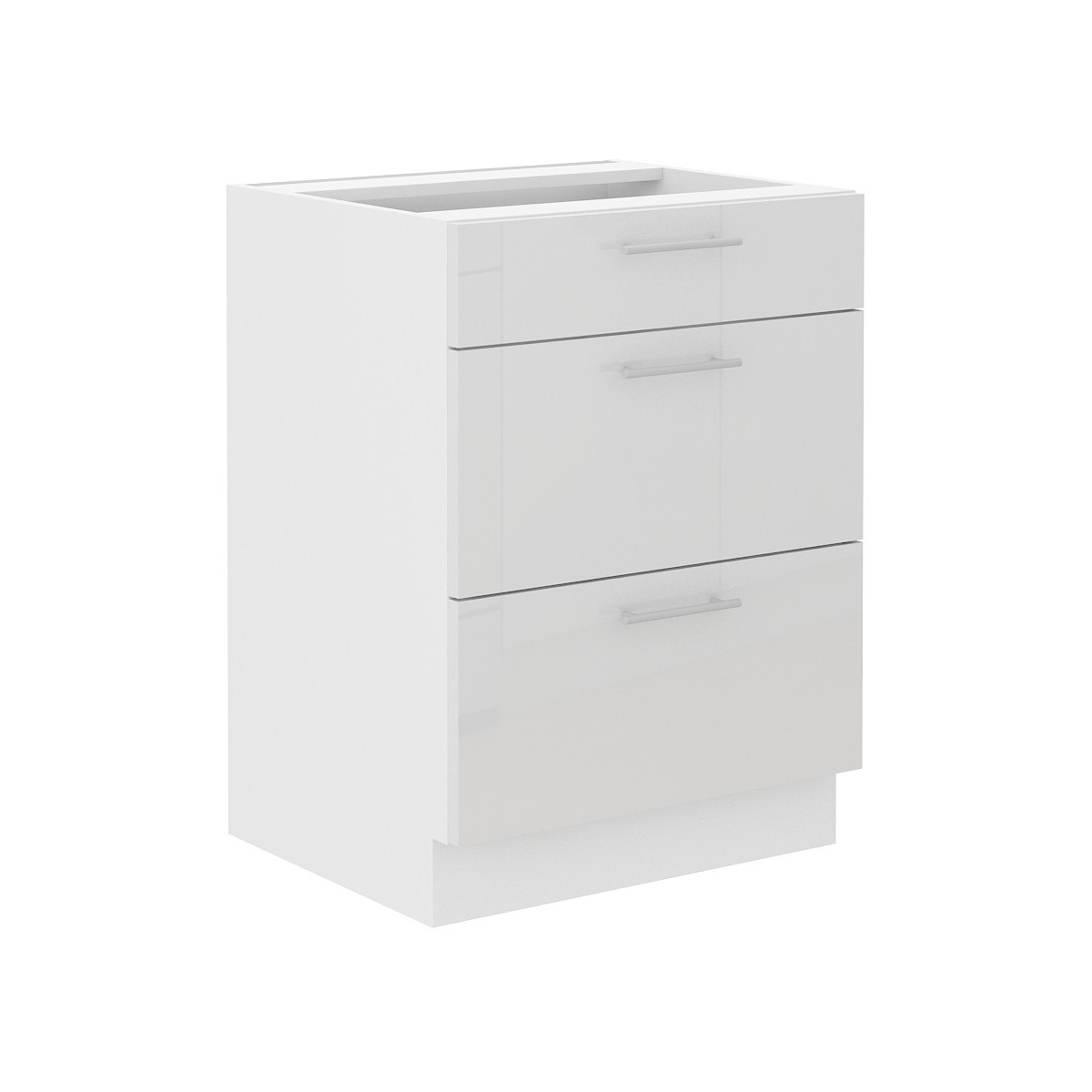 Szafka kuchenna dolna 60 cm LARA 60D 3S BB biała połysk