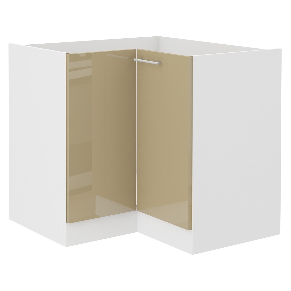 Szafka kuchenna dolna narożna LARA 90x90DN 1F BB Cappucino połysk