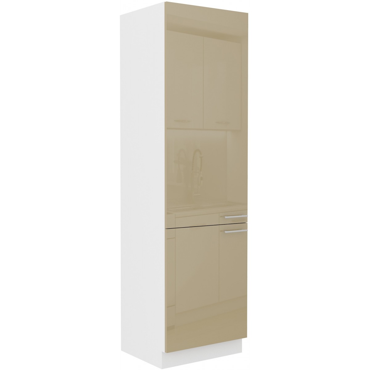 Szafka kuchenna dolna 60 cm słupek LARA 60LO 210 2F Cappucino połysk