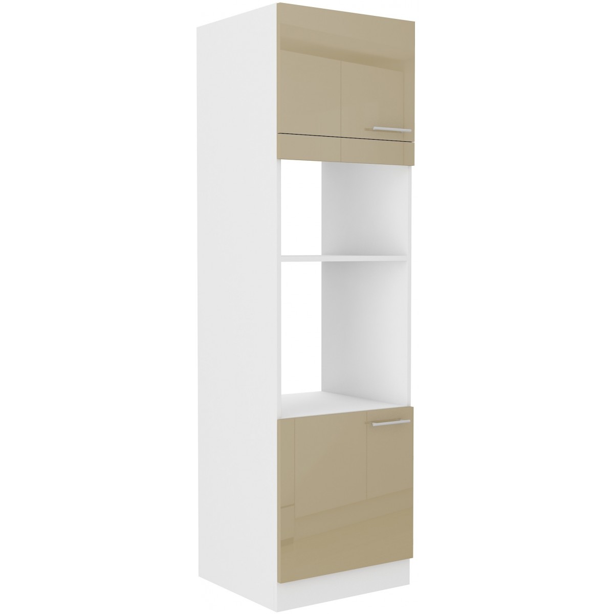 Szafka kuchenna dolna na piekarnik i mikrofalę 60 cm słupek LARA 60DPM 210 2F Cappucino połysk