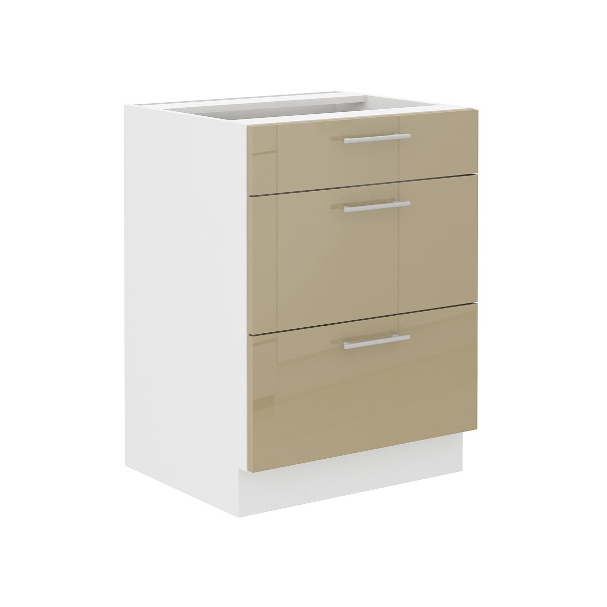 Szafka kuchenna dolna 60 cm LARA 60D 3S BB Cappucino połysk