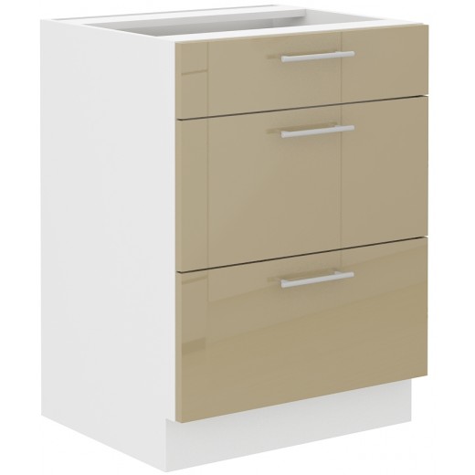 Szafka kuchenna dolna 60 cm LARA 60D 3S BB Cappucino połysk