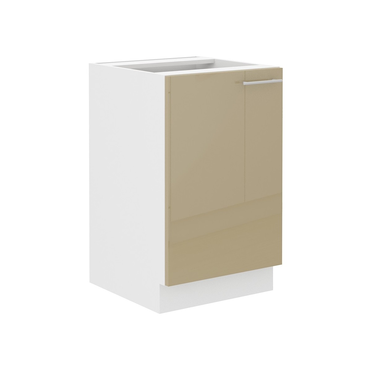 Szafka kuchenna pod zlew 50 cm cappucino połysk LARA 50D ZL 1F BB