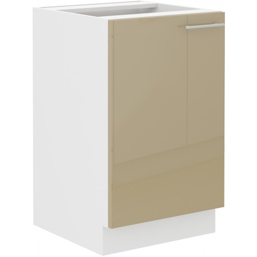 Szafka kuchenna pod zlew 50 cm cappucino połysk LARA 50D ZL 1F BB