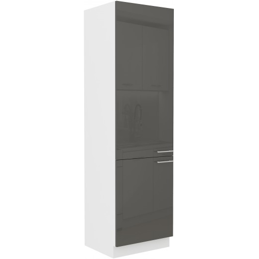 Szafka kuchenna dolna 60 cm słupek LARA 60DK 210 2F GRWH grafit połysk