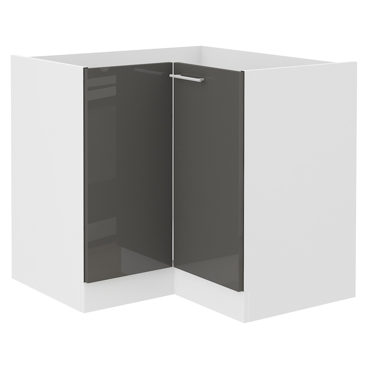 Szafka kuchenna dolna narożna LARA 90x90DN 1F BB GRWH grafit połysk