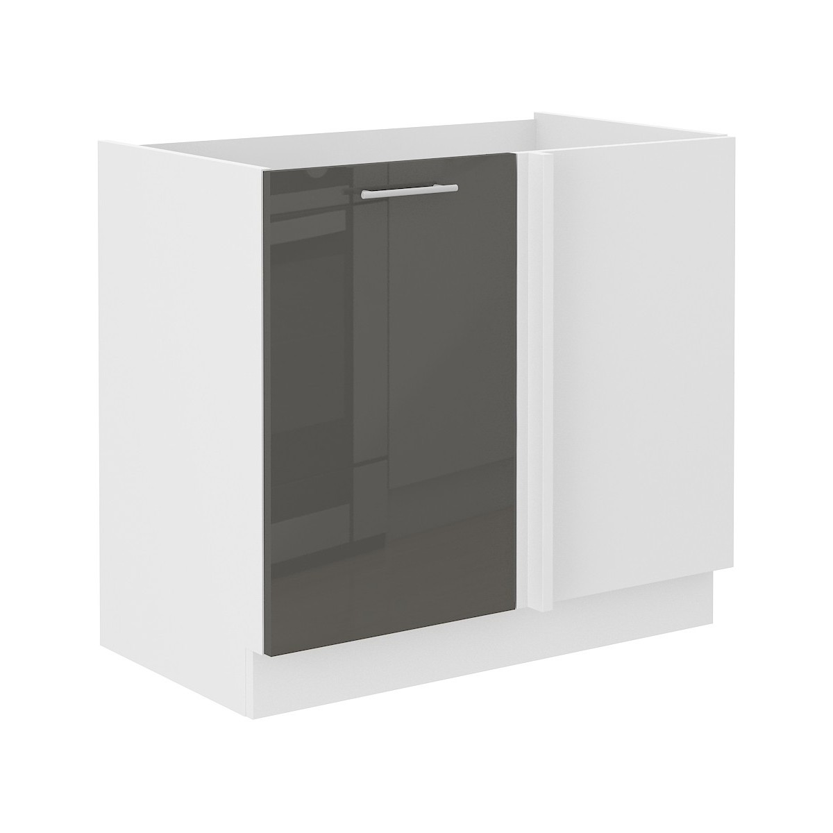 Szafka kuchenna dolna narożna dostawna 105 cm LARA 105DN 1F BB GRWH grafit połysk