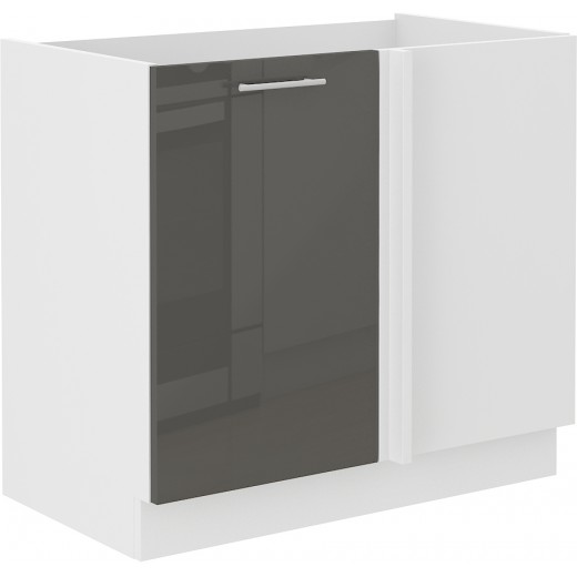 Szafka kuchenna dolna narożna dostawna 105 cm LARA 105DN 1F BB GRWH grafit połysk
