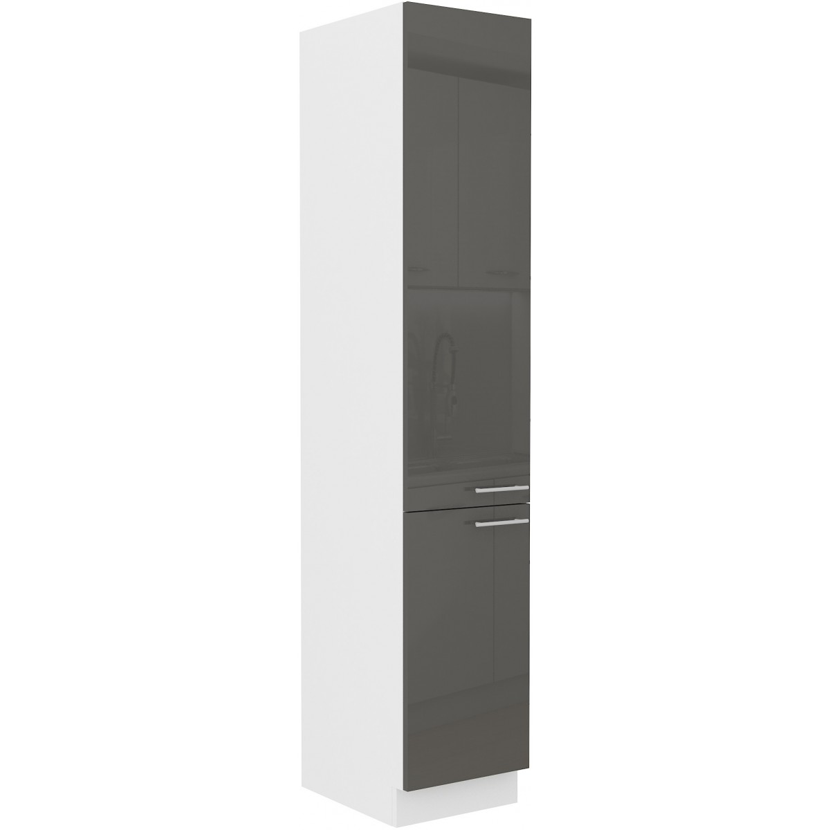 Szafka kuchenna dolna 40 cm słupek LARA 40DK 210 2F GRWH grafit połysk