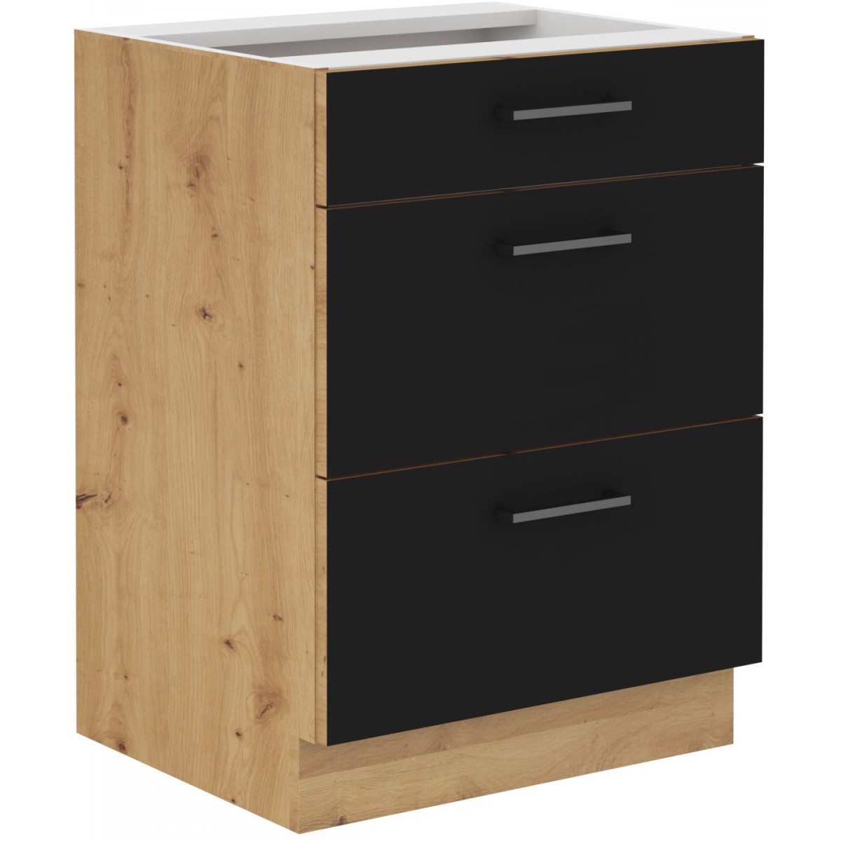 Szafka kuchenna dolna 60 cm MODENA 60D 3S BB czarna mat