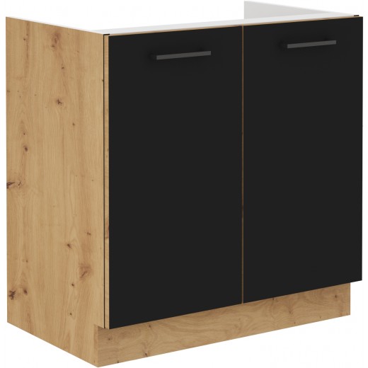 Szafka kuchenna pod zlew 80 cm czarna MODENA 80ZL 2F BB