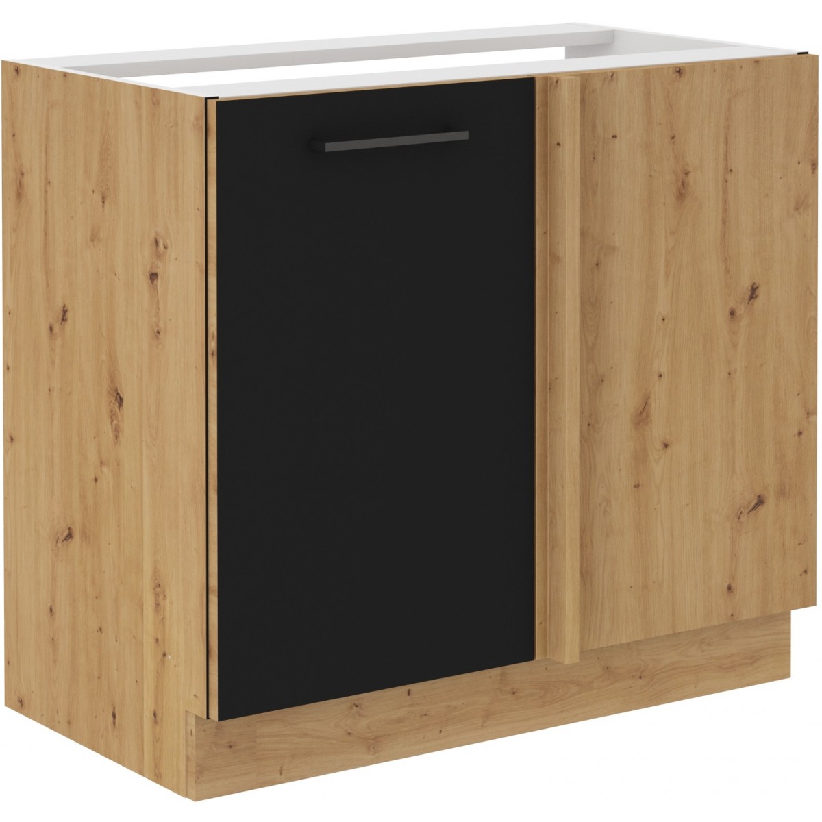 Szafka kuchenna dolna narożna dostawna 105 cm MODENA 105DN 1F BB czarna mat