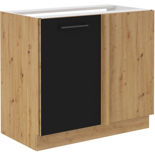 Szafka kuchenna dolna narożna dostawna 105 cm MODENA 105DN 1F BB czarna mat
