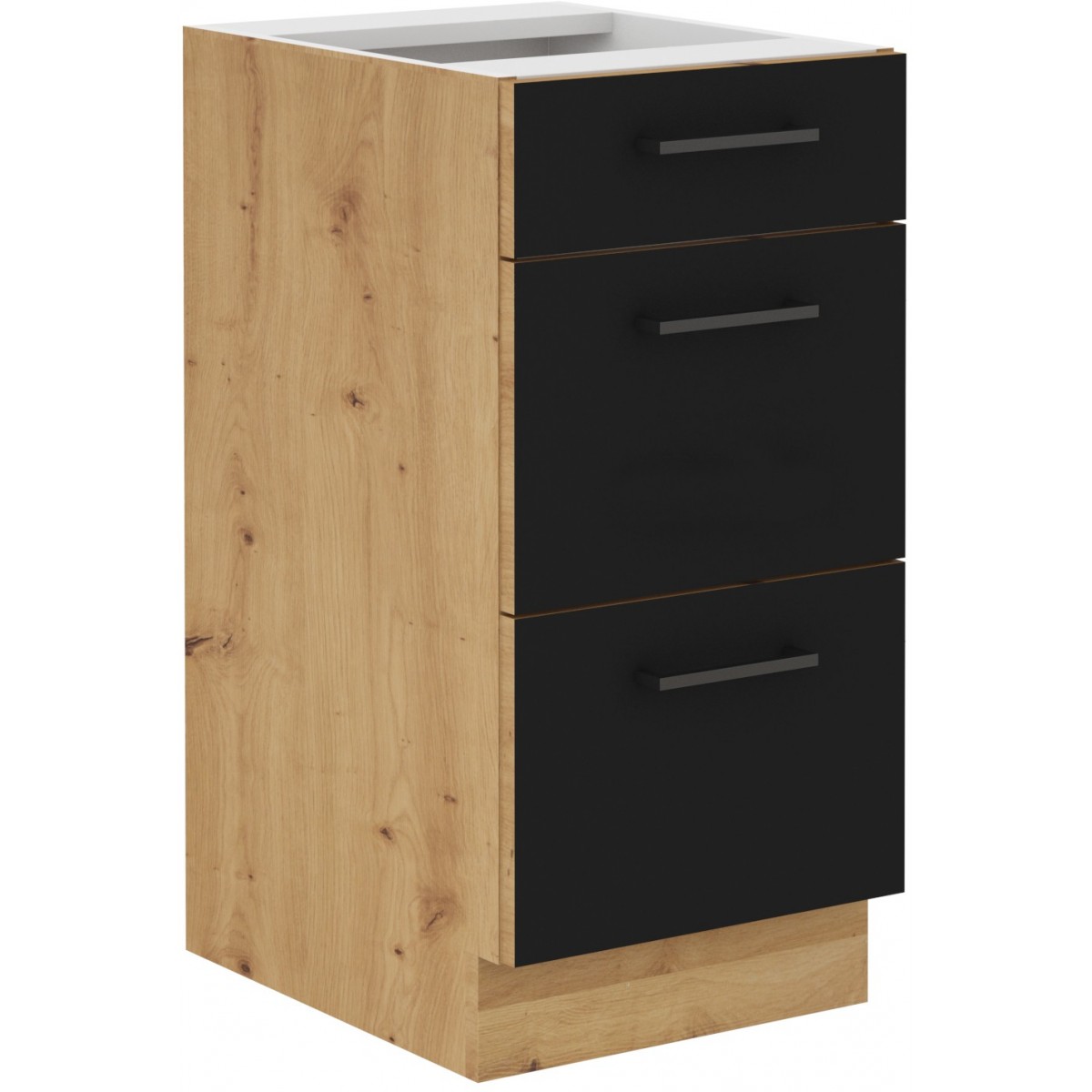 Szafka kuchenna dolna 40 cm z szufladami MODENA czarna 40D 3S