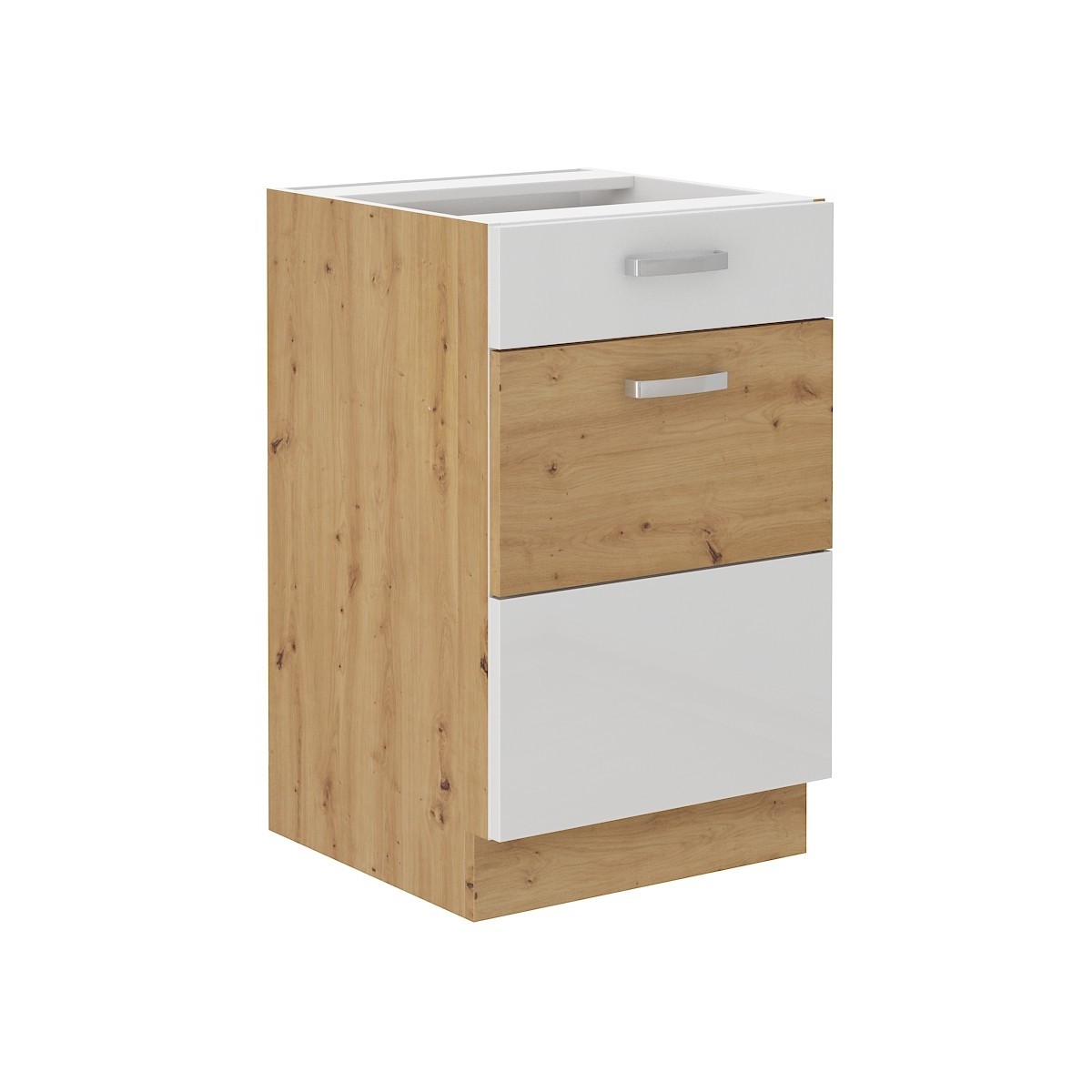 Szafka kuchenna dolna 50 cm ARTISAN 50D 1F1S BB Cargo biała - dąb artisan