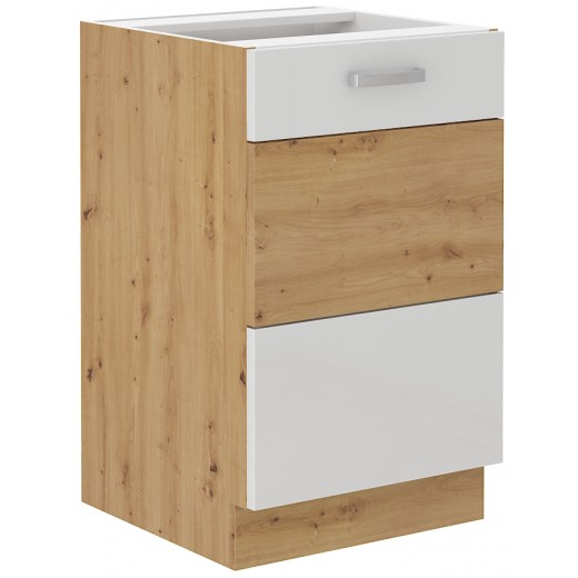 Szafka kuchenna pod zlew 50 cm biała połysk ARTISAN 50D ZL 1F BB