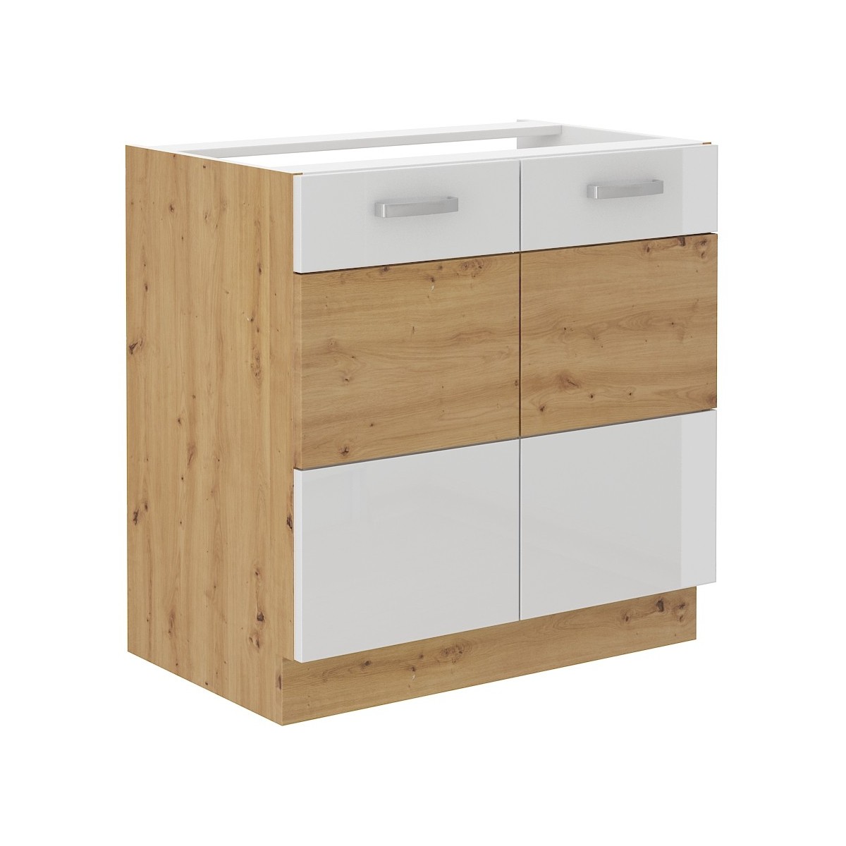 Szafka kuchenna pod zlew 80 cm biała połysk ARTISAN 80ZL 2F BB