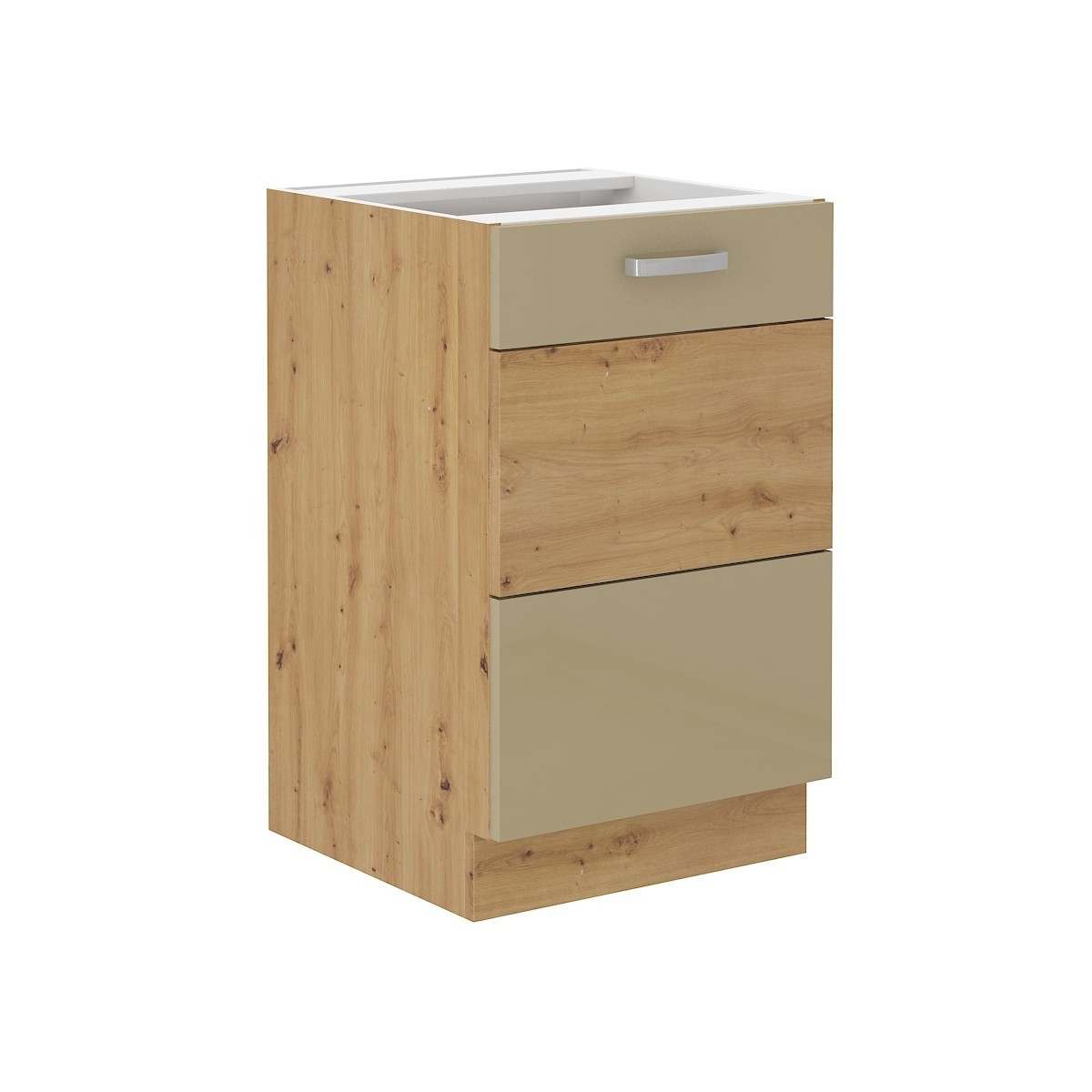 Szafka kuchenna pod zlew 50 cm cappucino połysk ARTISAN 50D ZL 1F BB