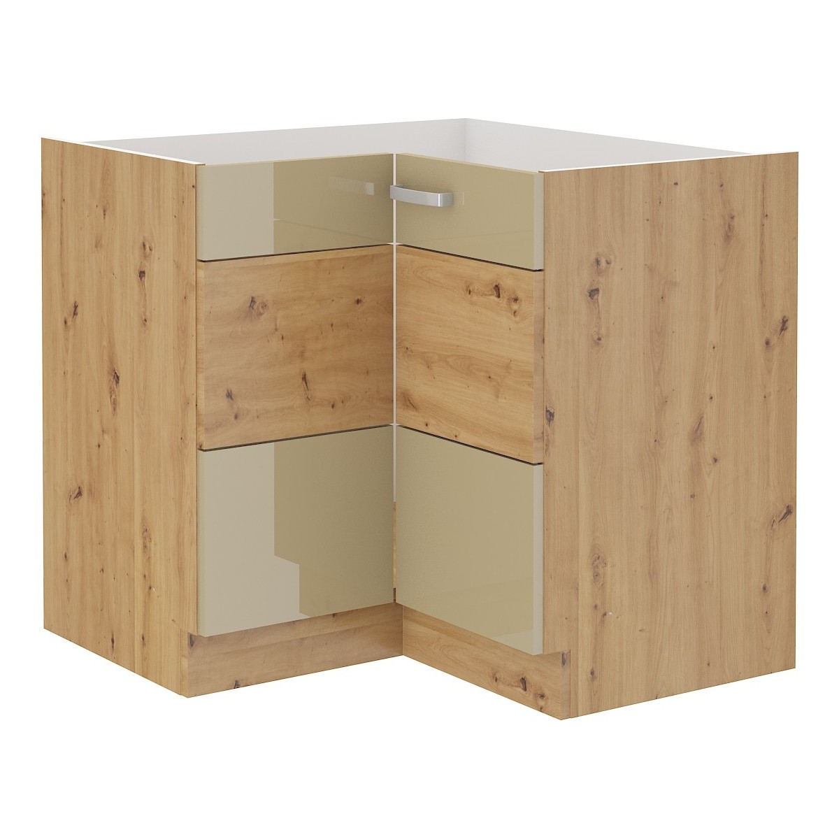 Szafka kuchenna dolna narożna ARTISAN 90x90DN 1F BB cappucino - dąb artisan