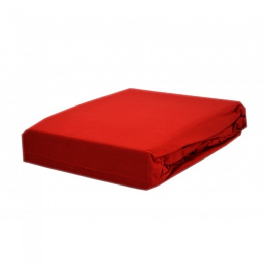 Prześcieradło bawełna jersey z gumką 140x200 czerwone