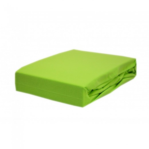 Prześcieradło bawełna jersey z gumką 140x200 limonkowe