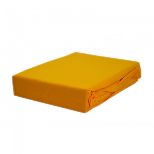 Prześcieradło bawełna jersey z gumką 180x200 żółte mocne