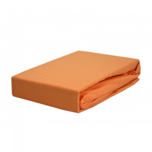 Prześcieradło bawełna jersey z gumką 200x220 łososiowe