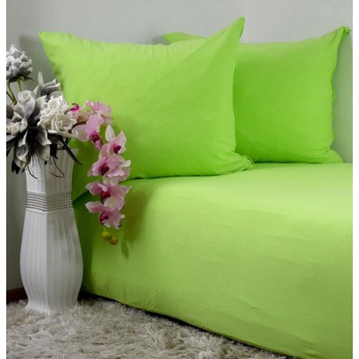 Pościel jersey 160x200 bawełna zielona limonka 35