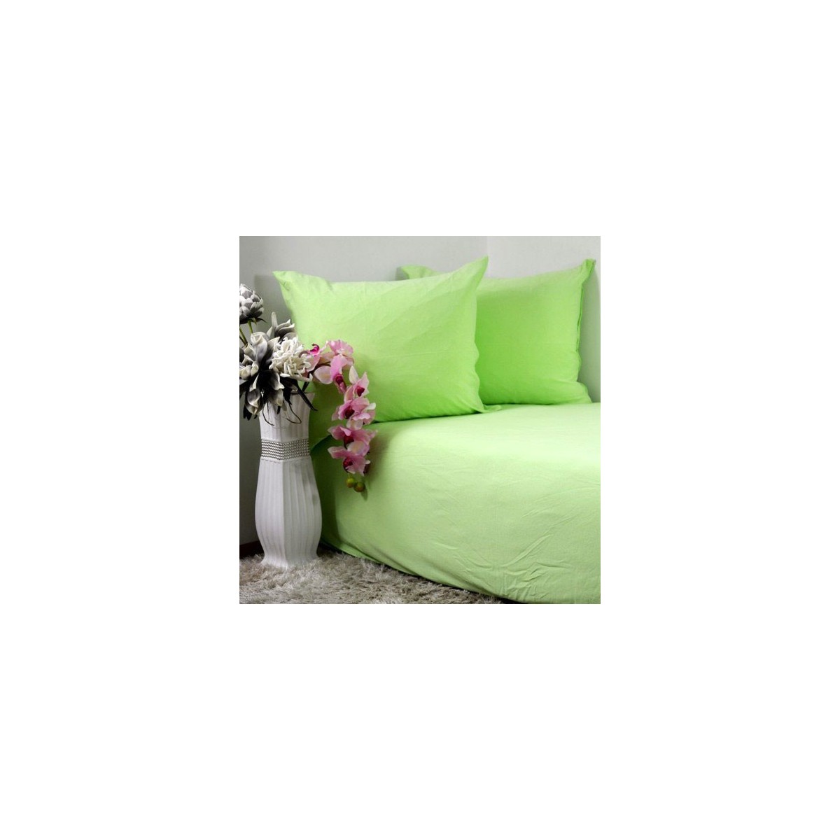 Pościel jersey 160x200 bawełna zielone jabłuszko 29