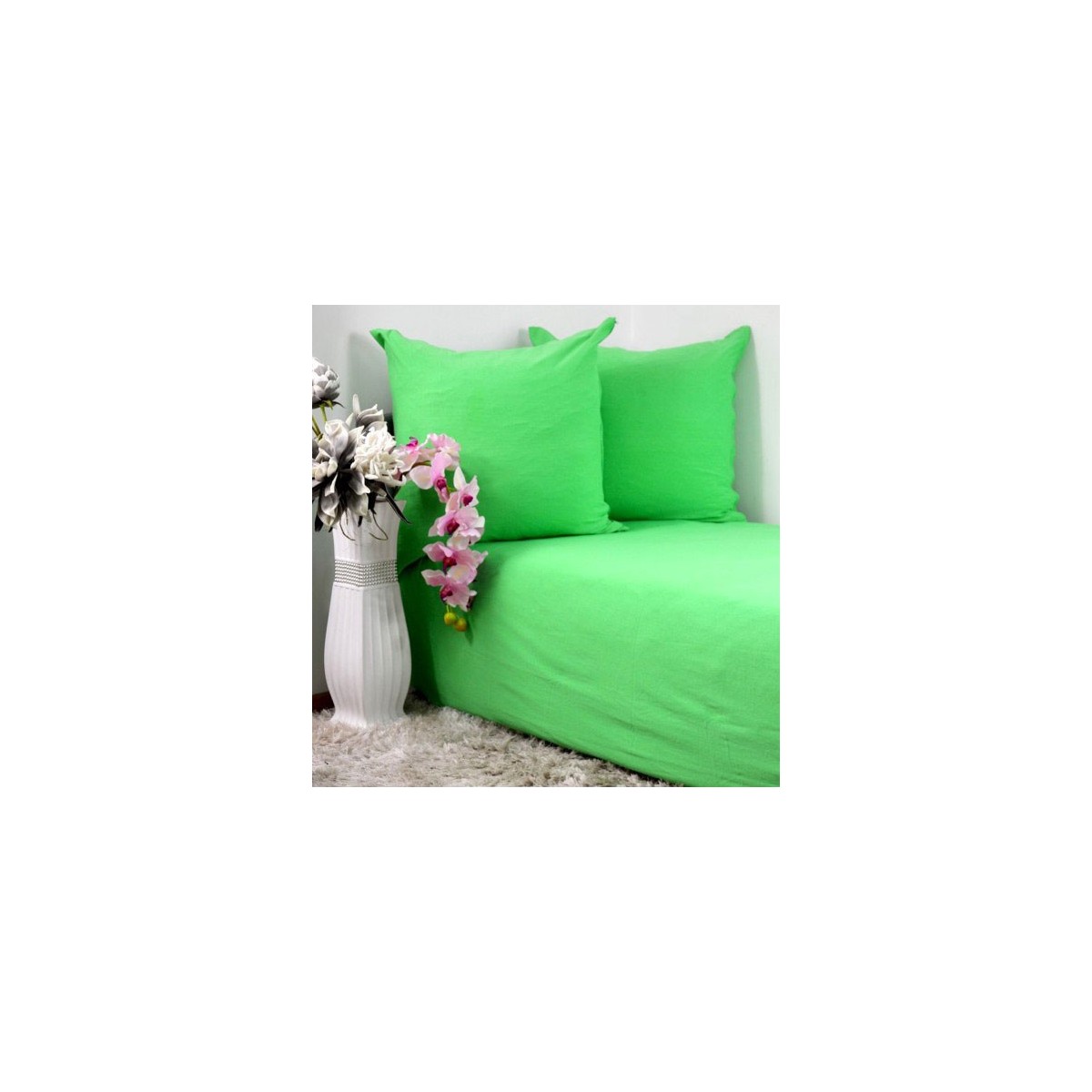 Pościel jersey 160x200 bawełna zielona sałata 21