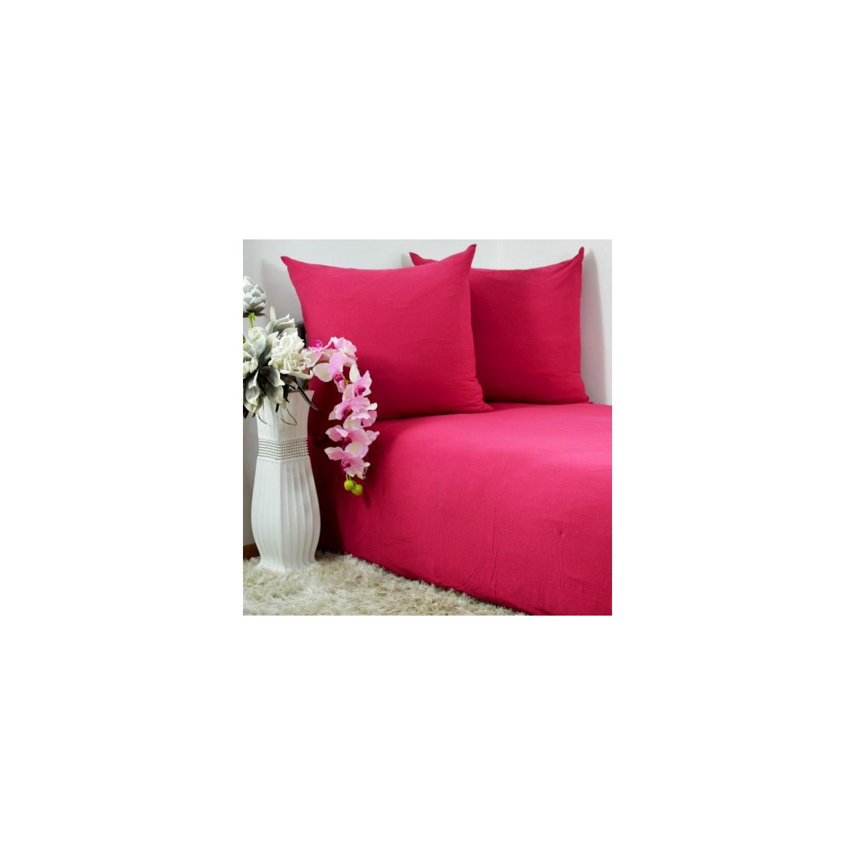Pościel jersey 160x200 bawełna bordo 18