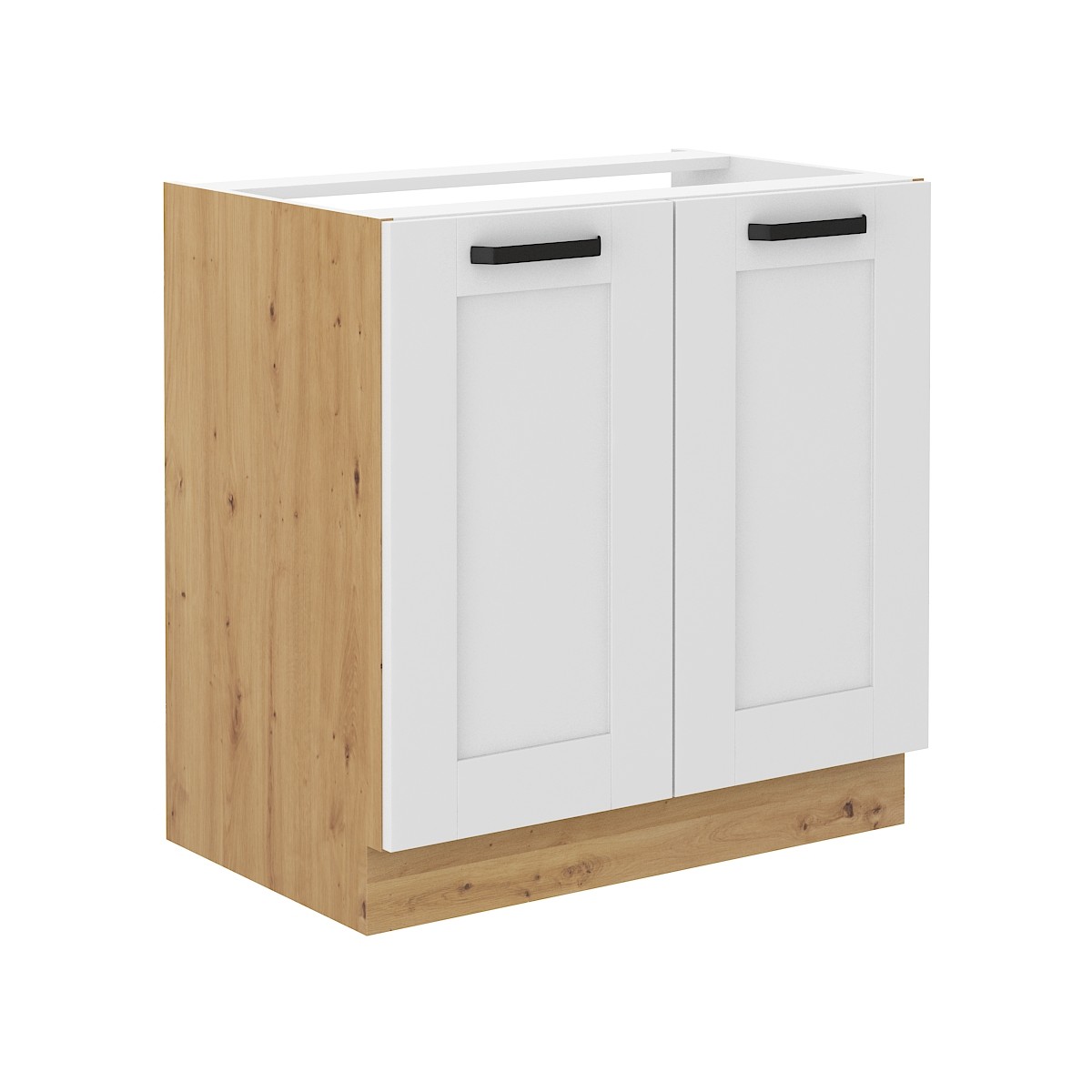 Szafka kuchenna pod zlew 80 cm biała LUNA 80ZL 2F BB WHAR