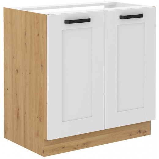 Szafka kuchenna pod zlew 80 cm biała LUNA 80ZL 2F BB WHAR