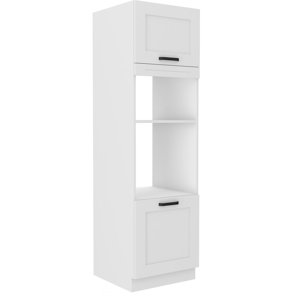 Szafka kuchenna dolna na piekarnik i mikrofalę 60 cm słupek LUNA 60DPM 210 2F WHWH mat