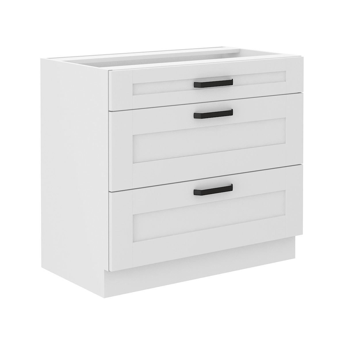 Szafka kuchenna dolna LUNA 80D 3S BB WHWH mat