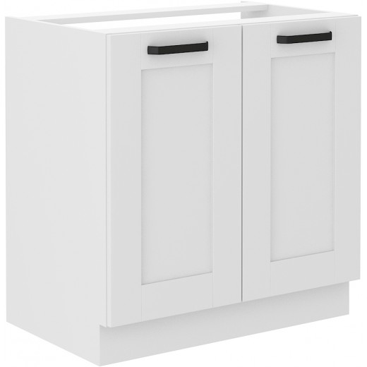Szafka kuchenna pod zlew 80 cm biała LUNA 80ZL 2F BB WHWH