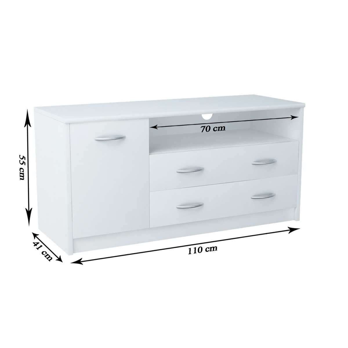 Nowoczesna Komoda RTV biała JULCIA 110cm
