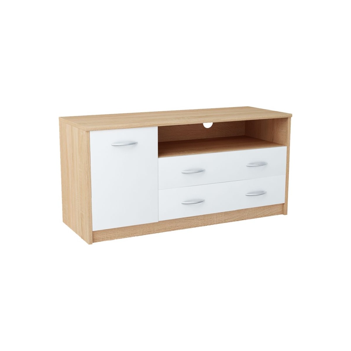 Nowoczesna Komoda RTV biała sonoma JULCIA 110cm